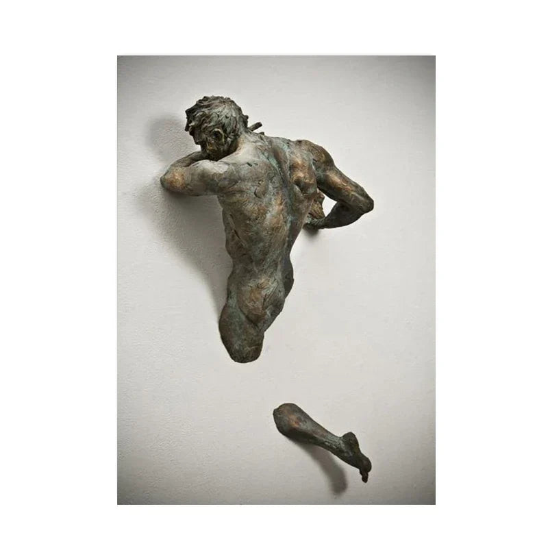 Modern Urban Abstract Iron Statue Wall Art Fine Art Canvas Prints 3D Visualization Figure Art Pictures For Minimalist Apartment Wall Decor | Skanto