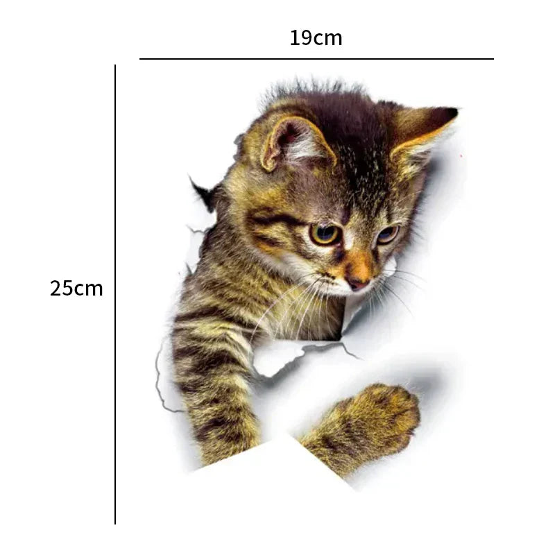 3D Toalettbeskytter Katt Klistremerke | Skanto