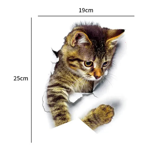 3D Toalettbeskytter Katt Klistremerke | Skanto