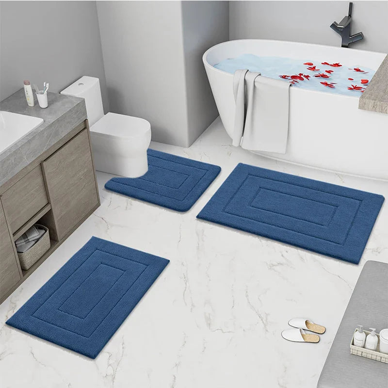 Baderomsmatte Mikrofiber Anti-Sklipp – Dobbeltlag Badmatte | Svært Absorberende & Myk | Komfort Dørmatte | Skanto
