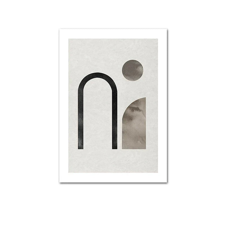 Skanto Scandinavian Minimalist Geometric Dark Neutral Colors Wall Art Fine Art Canvas Prints Modern Abstract Pictures for Living Room Home Decor | Skanto