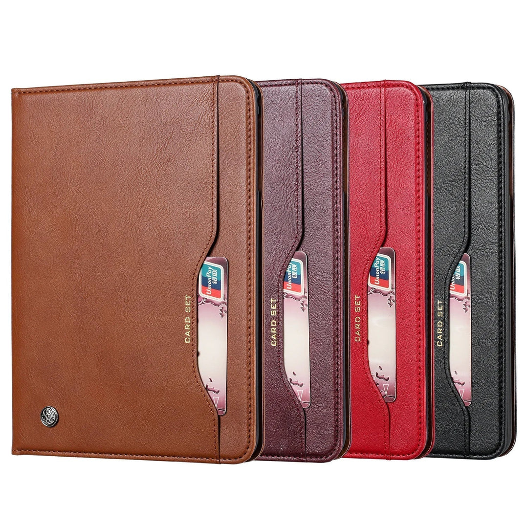 Skanto | Lær Flip Case for iPad 9.7 (2017-2018), 10.2 (7. / 8. generasjon), Air 2/3/4, Pro 9.7/10.5/11 - Vanntett, Støtsikker, Forretnings Tablet Case