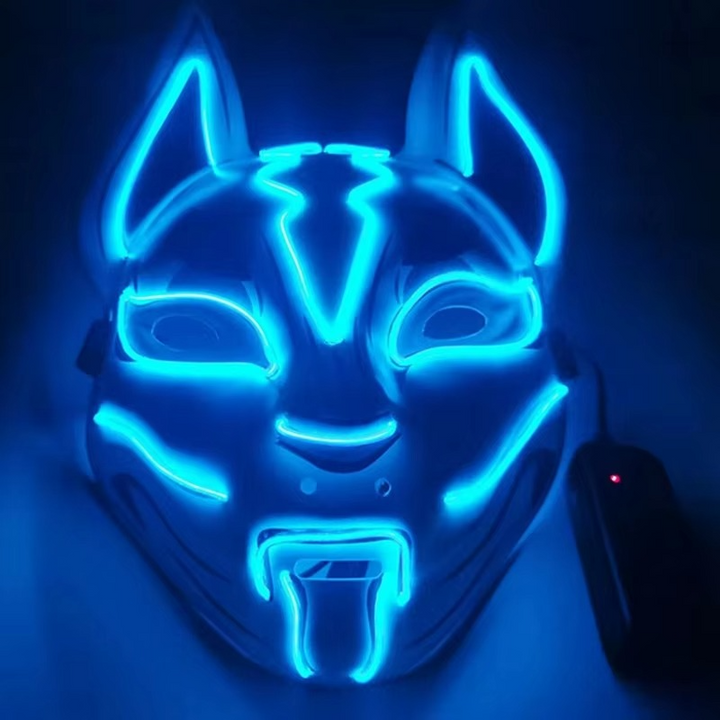 Skanto | Luminous LED Full Face Fox Maske for Halloween & Cosplay