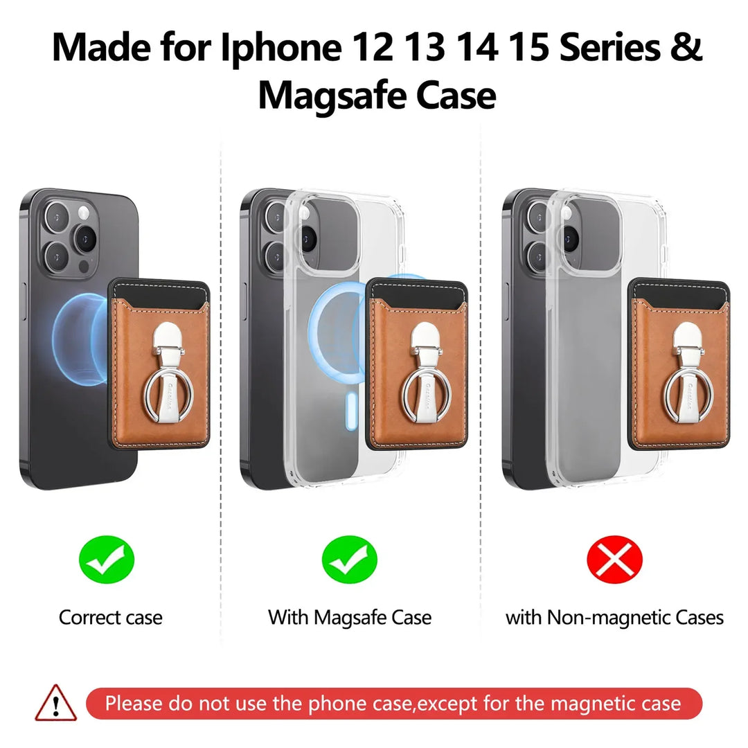 Skanto | Lær Magsafe Telefon Lommebok Holder