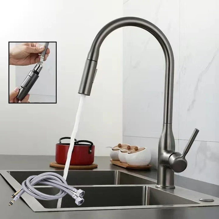 AquaStream Luxe – Justerbar Kjøkkenkran med Hånddusj Skanto