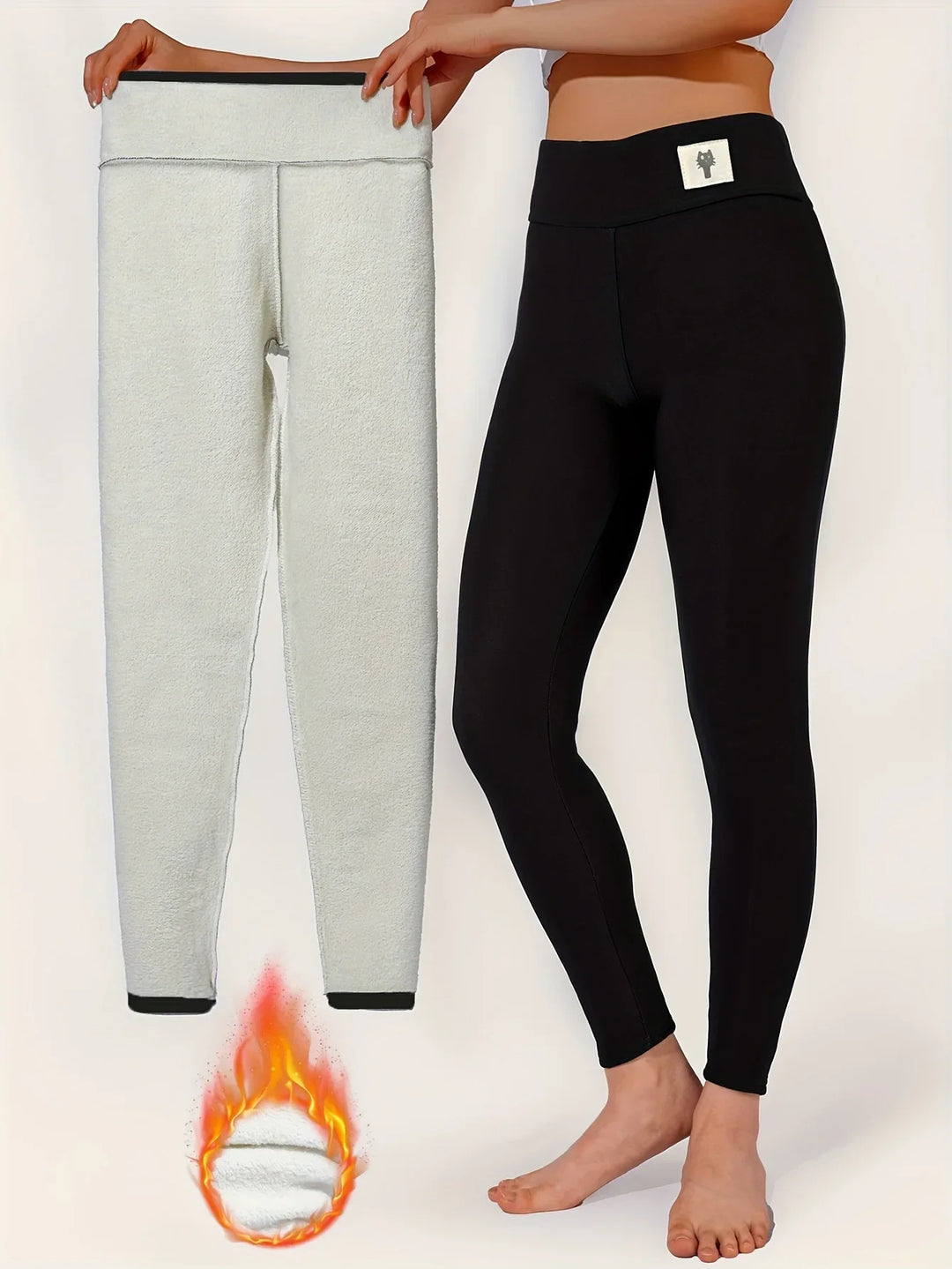 Skanto | Kvinner Thermal Leggings | Lam Cashmere Fôret & Figur Formende | Høy Midje & Rompe Løftende Effekt | Velureva