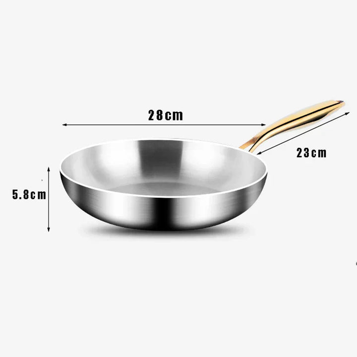 ChefSteel – Profesjonell Rustfritt Stål Stekepanne for Gass & Induksjon Skanto