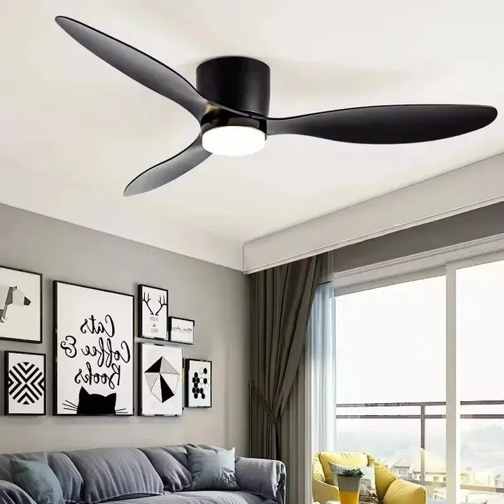 42/52 Tommers Takvifter med LED Lys - 3 Farger, 6 Hastigheter DC Motor, Fjernkontroll, Lave Gulvdekorative Vifter med Belysning | Skanto