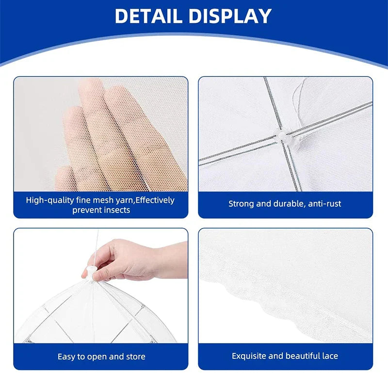 Norvo | FrischNetz Sammenleggbar Dekke for Mat | Gjenbrukbar & Pustende | Insektnett for Utendørs & Kjøkken | Lettvekts & Plassbesparende