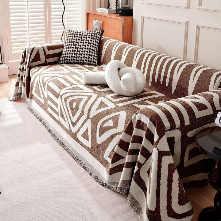 Geometrisk Boho Stil Sofa Trekk - Moderne, Stilig & Holdbar Sofa Beskyttelse | Skanto