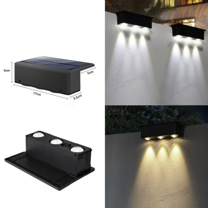 Vanntett sol-LED-vegglampe