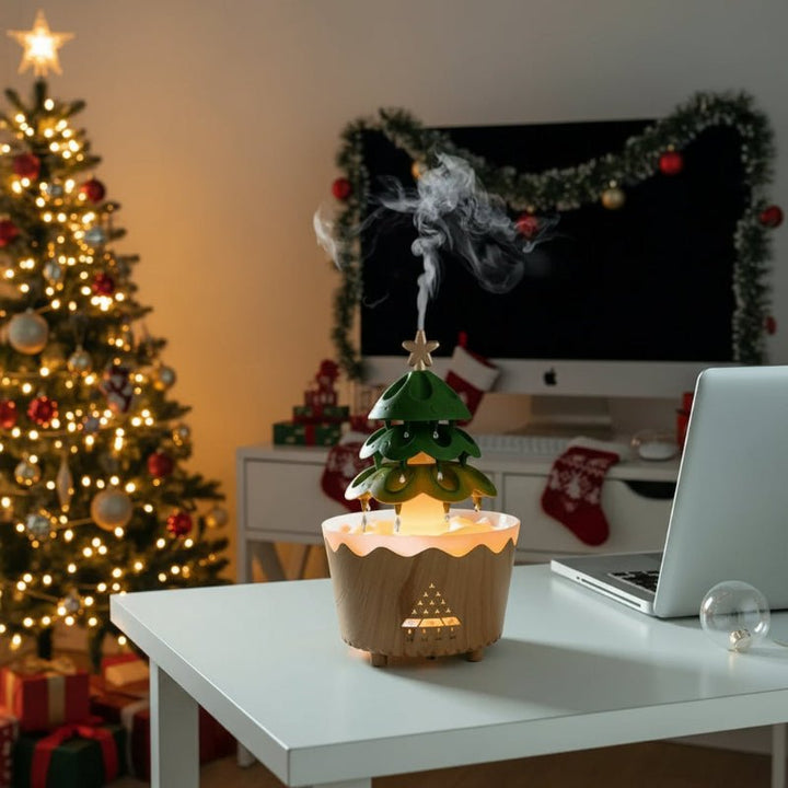 Skanto | Juletrær Duftdiffusor med justerbar tåke og LED-lys