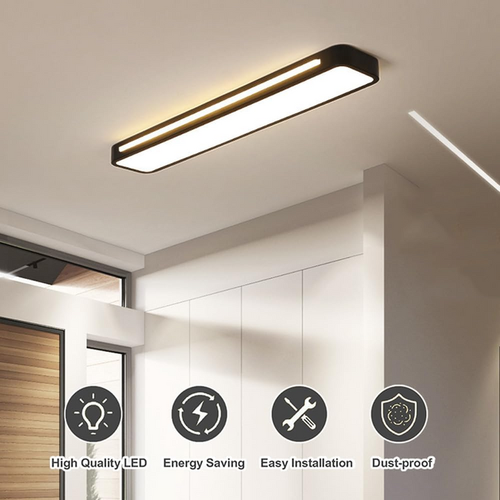 Skanto | Minimalistisk LED Taklampe laget av Jern og Akryl