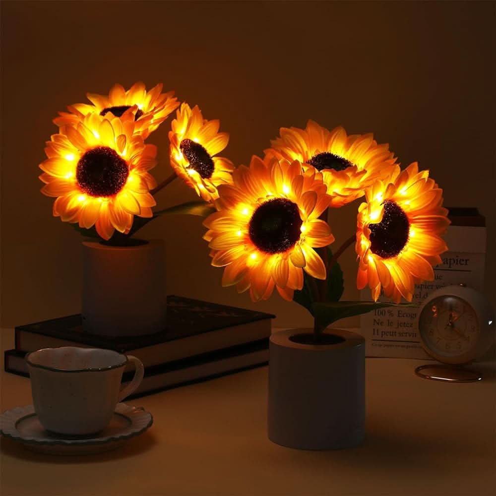 Skanto | Skinnende Solsikke LED Bordlampe