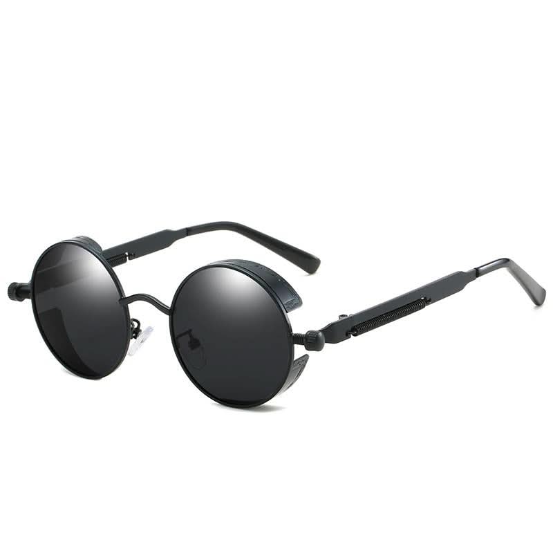 Vintage runde Steampunk-Sonnenbrille, polarisert, UV400