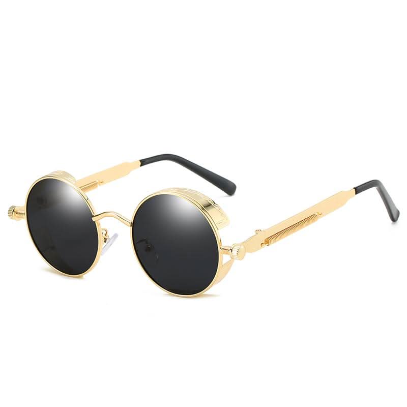 Vintage runde Steampunk-Sonnenbrille, polarisert, UV400