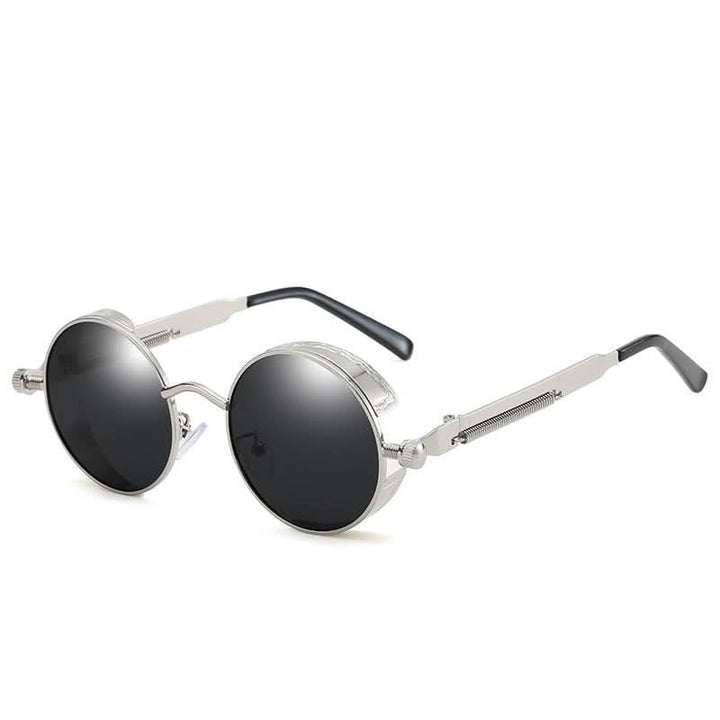 Vintage runde Steampunk-Sonnenbrille, polarisert, UV400