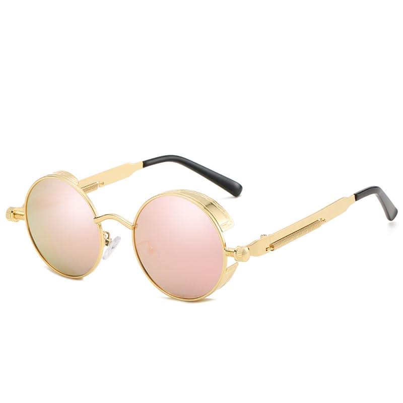 Vintage runde Steampunk-Sonnenbrille, polarisert, UV400
