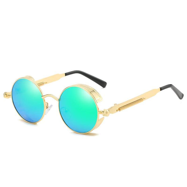 Vintage runde Steampunk-Sonnenbrille, polarisert, UV400