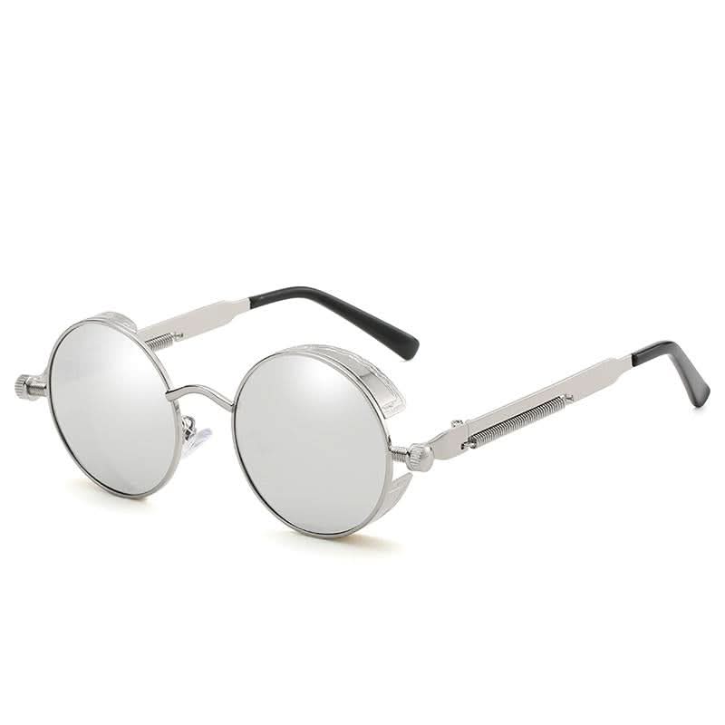 Vintage runde Steampunk-Sonnenbrille, polarisert, UV400