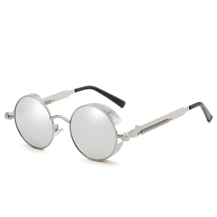 Vintage runde Steampunk-Sonnenbrille, polarisert, UV400