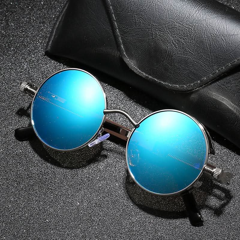 Vintage runde Steampunk-Sonnenbrille, polarisert, UV400