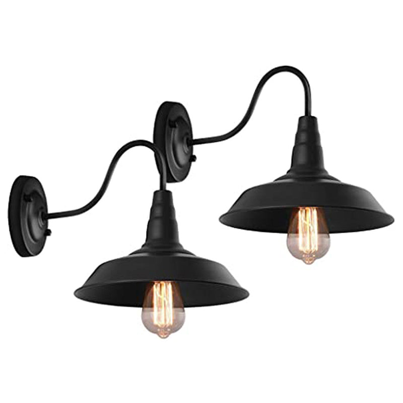 Skanto | Noctura Klassisk Vegglampe | Vintage Design | Jernramme med Rund Glasskjerm | 1-Lys Spisestue Belysning