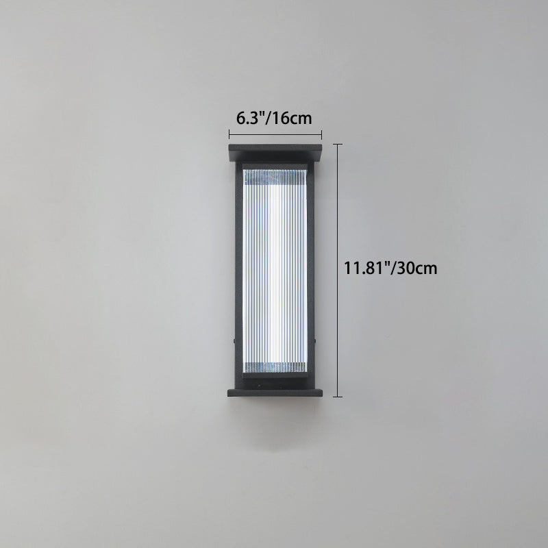 Moderne Minimalistisk Vanntett Rektangulær Rustfritt Stål Akryl LED Vegglygte Lampe For Utendørs Patio | Skanto