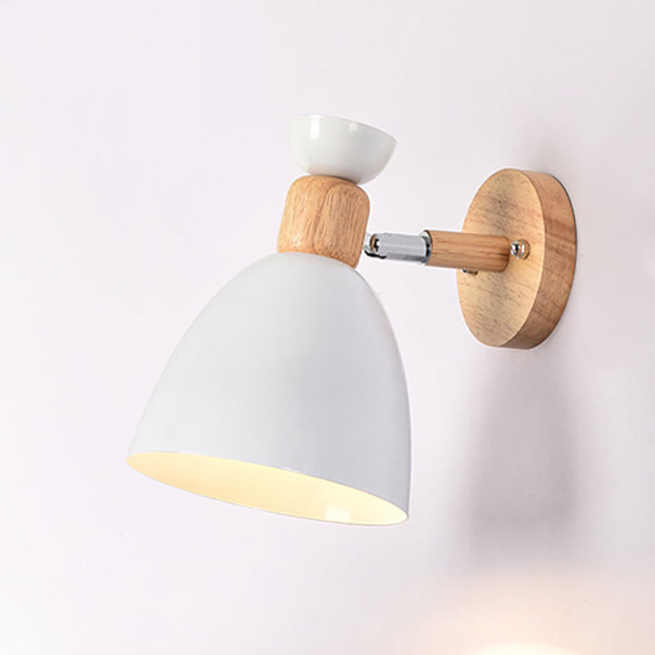 Skanto | Moderne Minimalistisk Rund Horn Aluminium Tre 1-Lys Vegglampe for Soverom