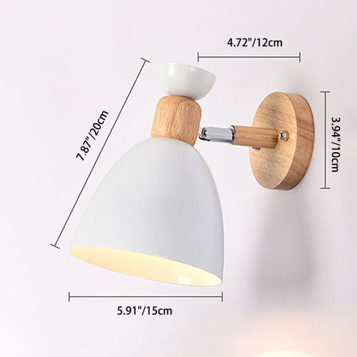 Skanto | Moderne Minimalistisk Rund Horn Aluminium Tre 1-Lys Vegglampe for Soverom
