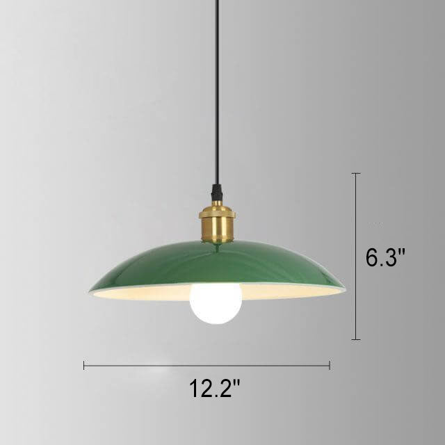 Skanto | RetroDome Industriell Vintage Pendellampe | Grønn Jernkuppel Design | Enkelt Lys | Rustikk Takbelysning