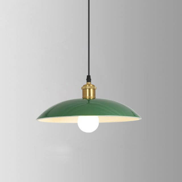 Skanto | RetroDome Industriell Vintage Pendellampe | Grønn Jernkuppel Design | Enkelt Lys | Rustikk Takbelysning