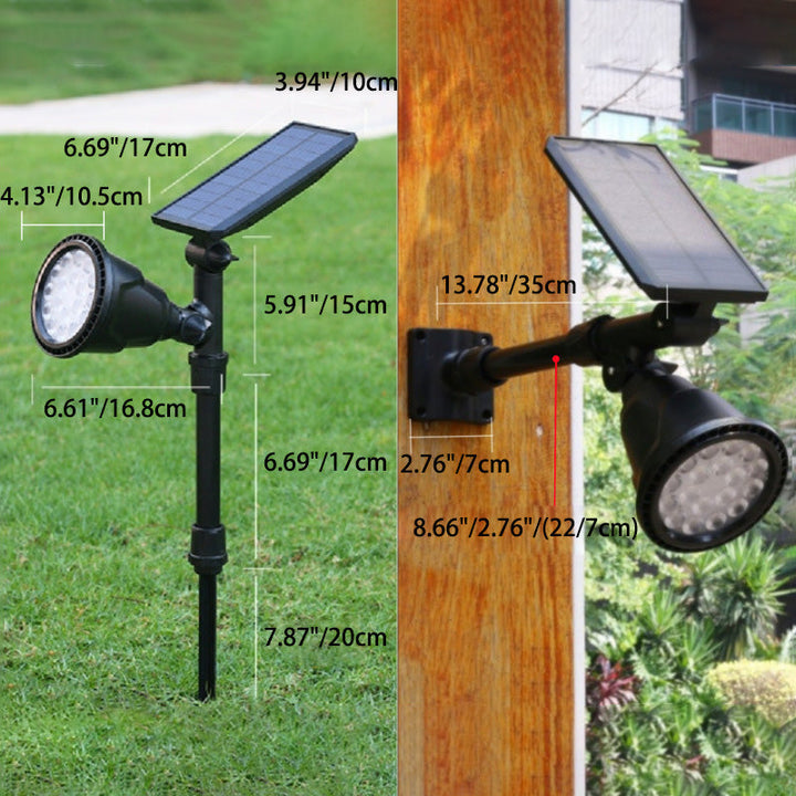 Moderne industriell ABS solvanntett LED spotlight hageinnsettingslys for utendørs patio | Skanto