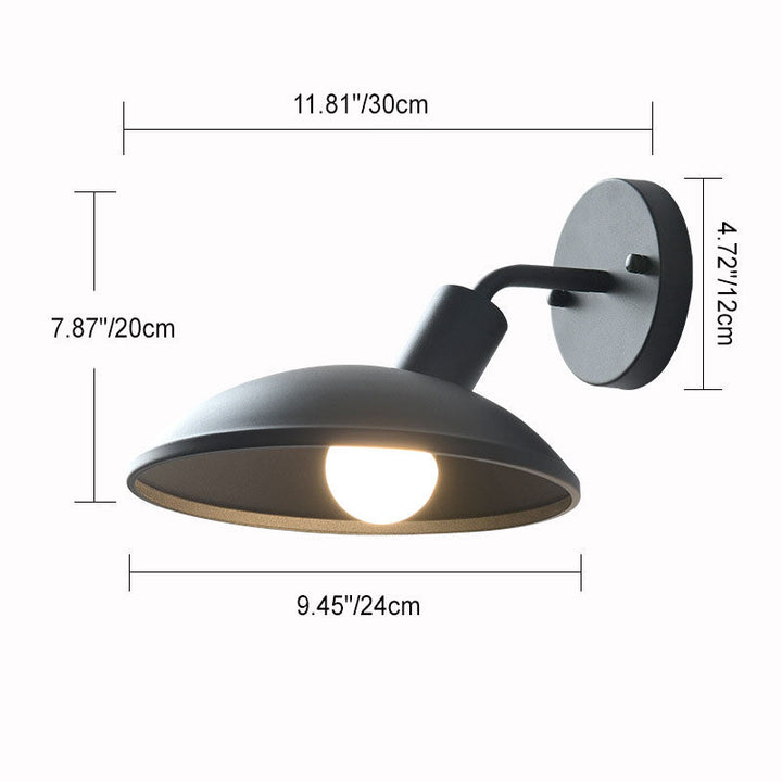 Moderne Minimalistisk Vanntett Rund Jern 1-Lys Vegglampe For Utendørs Patio | Skanto