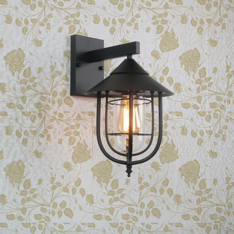 Vintage industriell vegglampe i jern for innendørs og utendørs bruk, 1 lyspære
