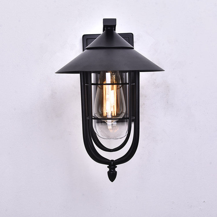 Moderne industriell jern vanntett menneskekroppssensor 1-lampe utendørs vegglampe for utendørs terrasse | Skanto