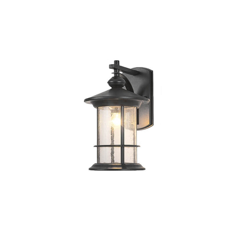 Industriell vintage vegglampe med bobleglassøyle, 1 lyskilde, vanntett, for utendørs bruk