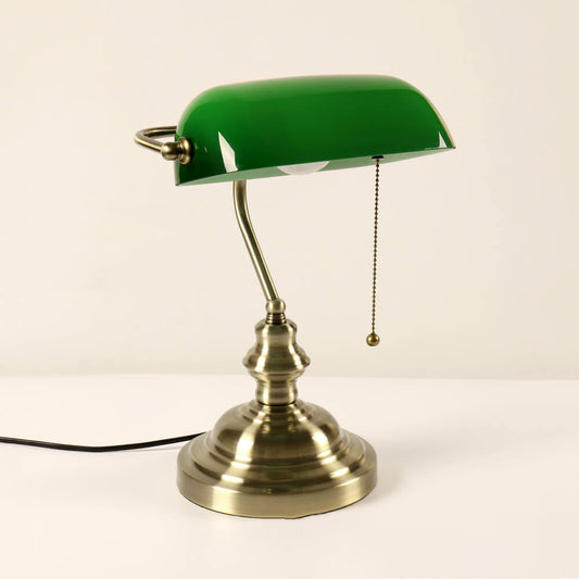 Norvo | Retro Fargerik Glass Metallbase 1-Lys Zip Bordlampe