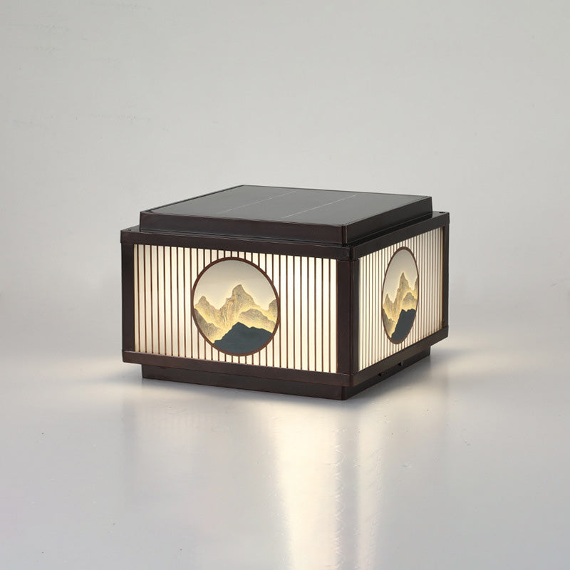Moderne minimalistiske solvanntette firkantede aluminiums glass LED post hodelys for hage | Skanto