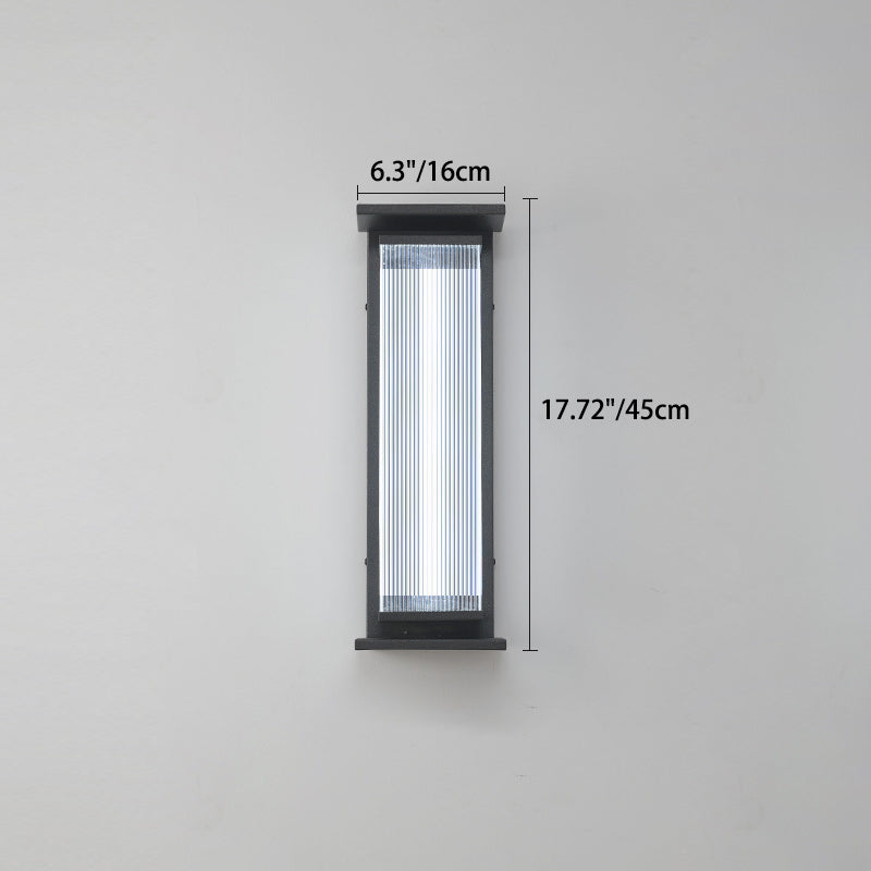 Moderne Minimalistisk Vanntett Rektangulær Rustfritt Stål Akryl LED Vegglygte Lampe For Utendørs Patio | Skanto