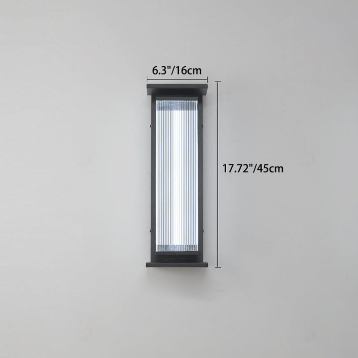 Moderne Minimalistisk Vanntett Rektangulær Rustfritt Stål Akryl LED Vegglygte Lampe For Utendørs Patio | Skanto