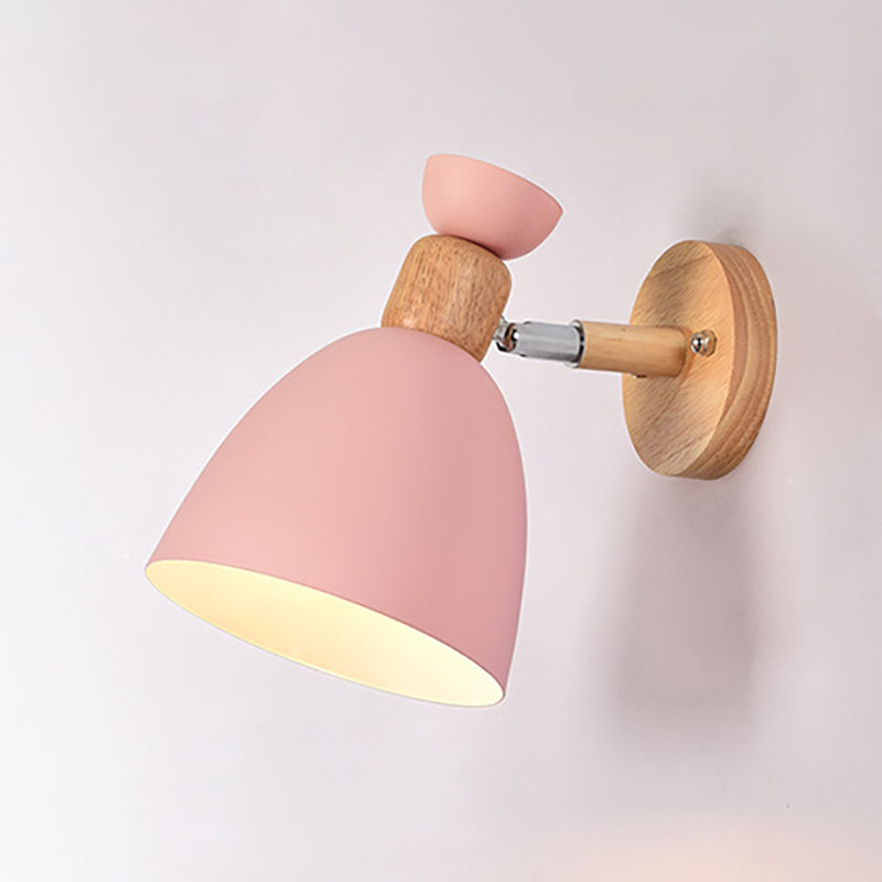 Skanto | Moderne Minimalistisk Rund Horn Aluminium Tre 1-Lys Vegglampe for Soverom
