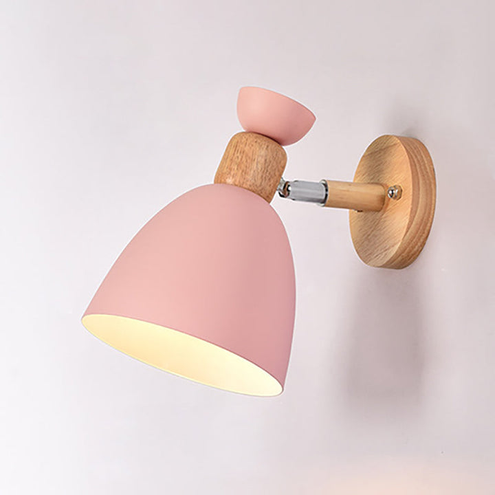 Skanto | Moderne Minimalistisk Rund Horn Aluminium Tre 1-Lys Vegglampe for Soverom