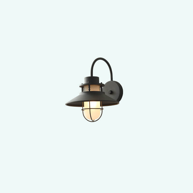Utendørs Vanntett Jernkropp 1-Lys Utendørs Vegglampe | Skanto