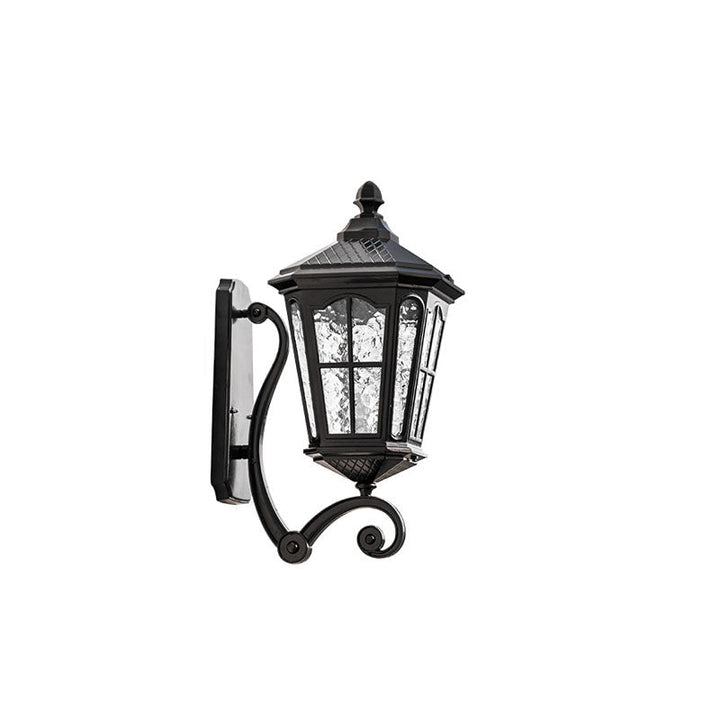 Europeisk utendørs lantern aluminium glass vanntett 1-lys vegglampe | Skanto