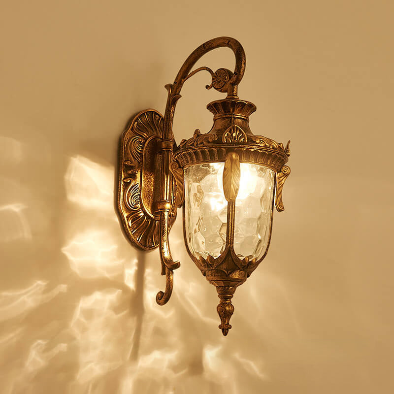 Europeisk Deluxe Lantern Utendørs Vanntett 1-Lys Vegglampe | Skanto