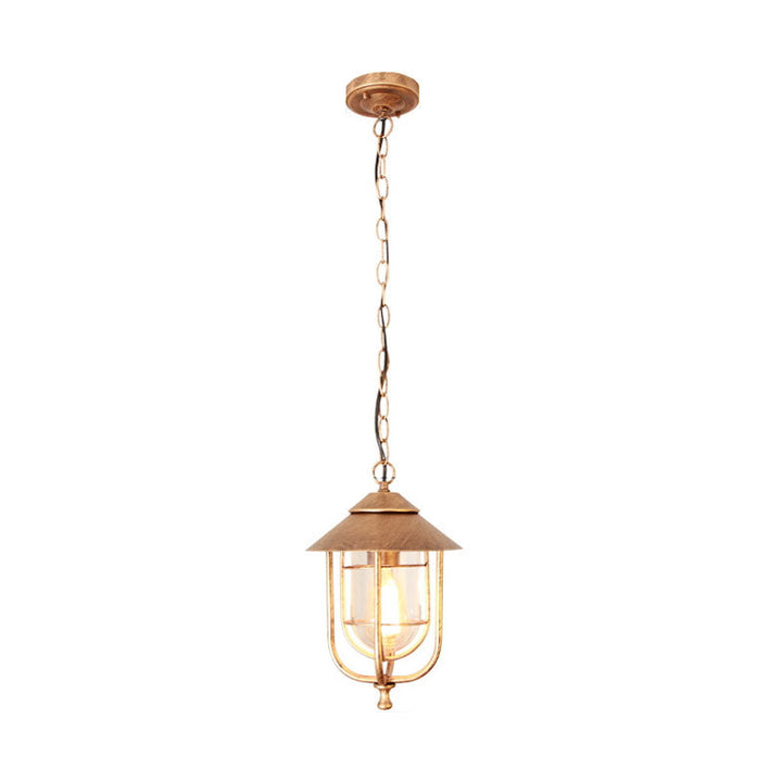 Industriell vintage aluminium bur glass 1-lampe utendørs vanntett pendellampe | Skanto