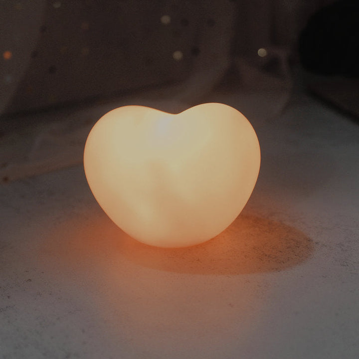 Skanto | LuvSphere Silikon LED Nattlys | Hjerteformet Design | Bordlampe | Varm Stemningslys | Dekorativ