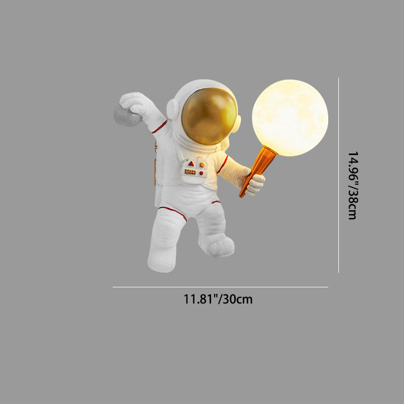 Skanto | CosmoBuddy Astronaut Vegglampe | Kreativ Design | Harpiks & ABS | LED Soveromslampe