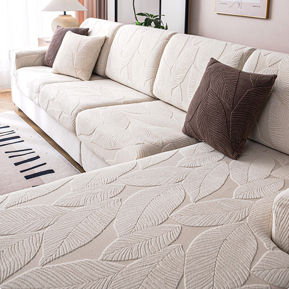 Skanto | Moderne Blader Jacquard Vanntett Anti-Ripe Stretch Full Dekke Sofa Dekke